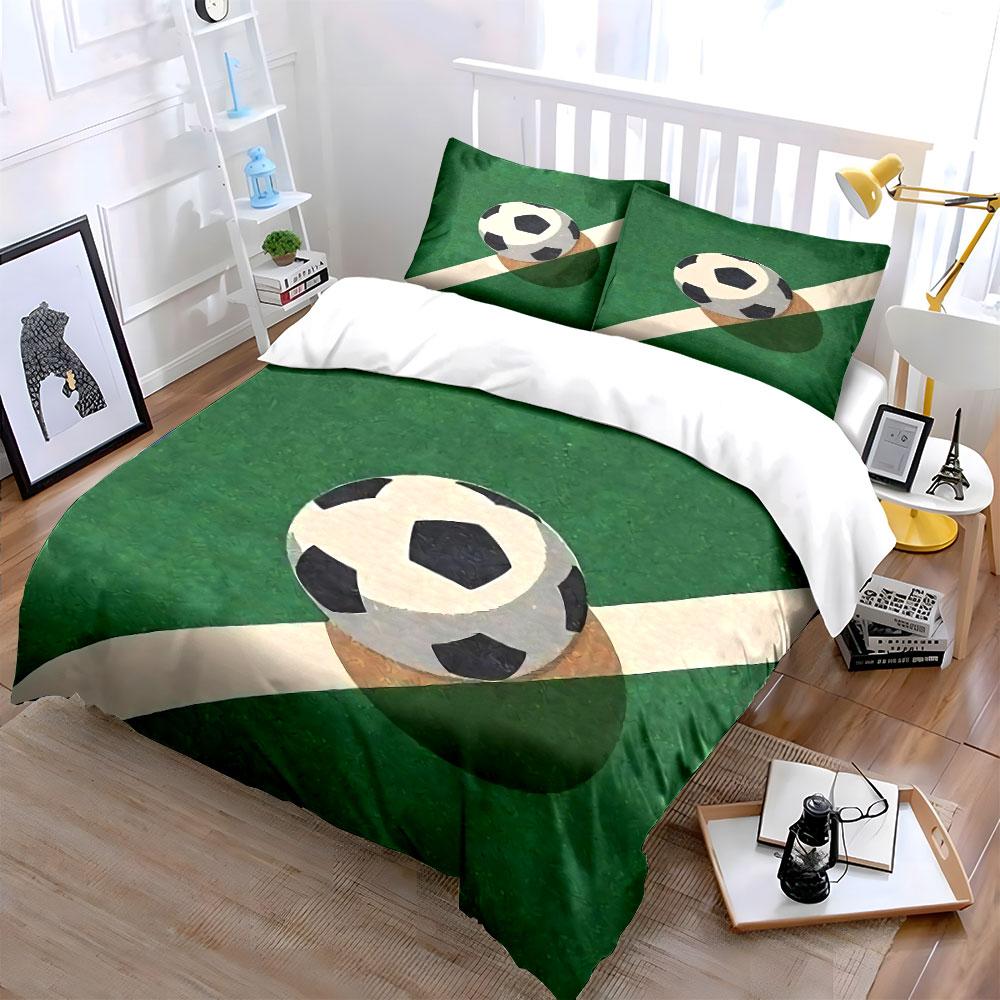 "Green Soccer Ball Bedding Set" Bedding Duvet Cover Set Duvet Cover Pillowcases (1 * Duvet Cover 2 * Pillowcases, without duvet insert)