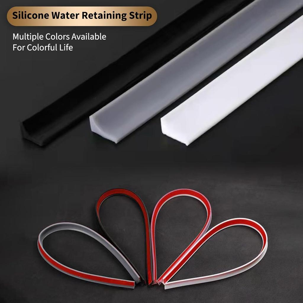 6ft Foldable Shower Water Dam Adhesive Splash Guard Barrier for Wet Dry Separation Gray