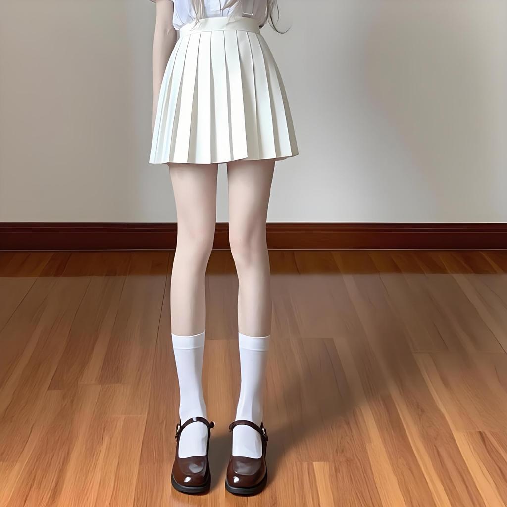 Женские прозрачные чулки до бедра: Дымчато-серый, Черный, Бежевый, Белый - Идеально для Весны и Осени.