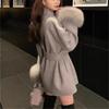 New Autumn and Winter Double-sided Cashmere Coat for Women Fox Fur High-end Cloak Woolen Coat for Women