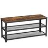 Shoe Bench, Chipboard, Steel, Rustic Brown + Black, 100 Cm Lumarko!