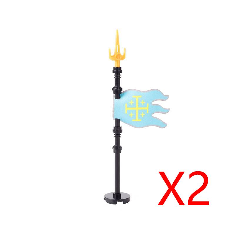 MOC Medieval Building Blocks Soldier Figures Weapons Accessories Armor Shield Flag Transport Ox Horse Mini Brick Toy Gift X010