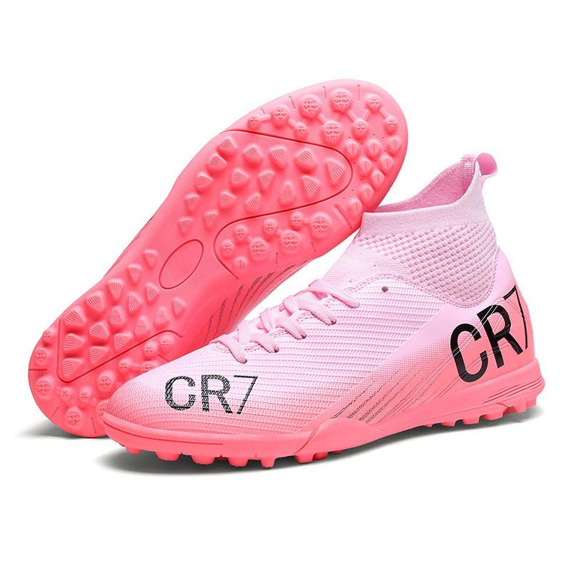 High-Cut Football Cleats Men Women Training On Artificial Turf Lightweight TPR Sole Soccer Shoes