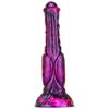 Eggless Horse Cock Mixed Color Liquid Silicone Dildo Female with Oversized Backyard Expansion Anal Masturbator