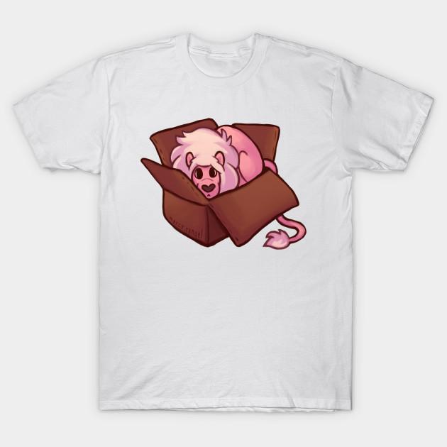 Asian Size Men Print T-shirt A Lion In A Box No-Cut Heat Transfer Print Cotton Tshirt