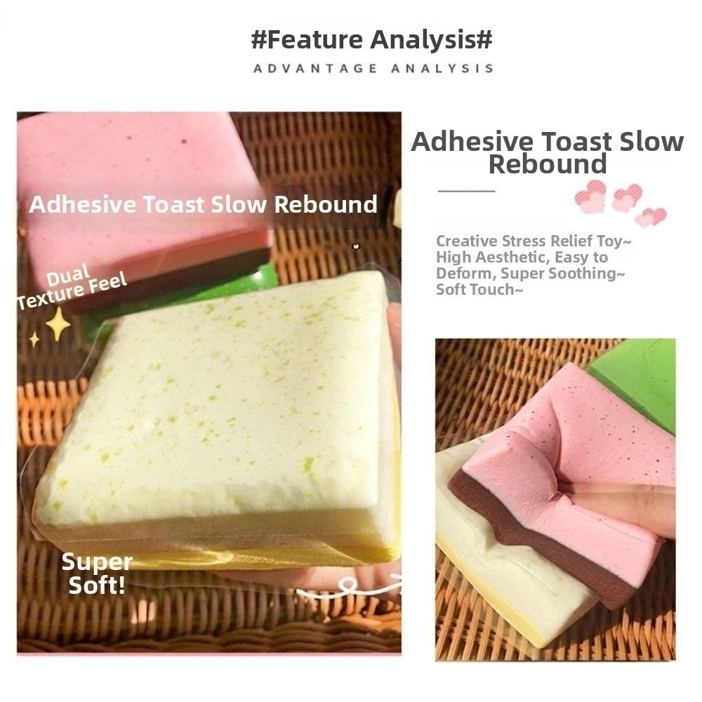 Slow Rebound Squishy Simulated Bread Squeeze Toy Square Bread Decompression Toy Children Gift