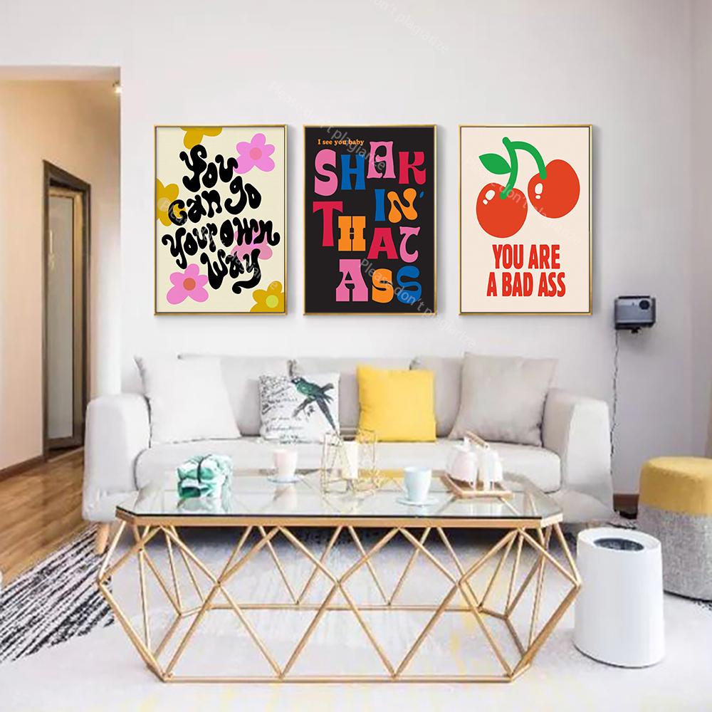 Ретро Забавный музыкальный текстовый постер с цитатой и принтом красочный феминистский без рамки Холст Painitng Кухня Танцы Гостиная Домашний декор