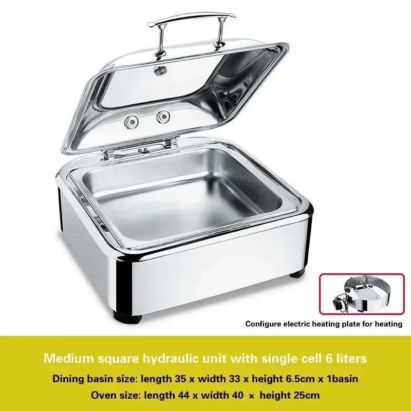 Электрическая изоляционная печь для гостиничного завтрака Плита для шведского стола с квадратной столешницей Гидравлическая плита для шведского стола из нержавеющей стали