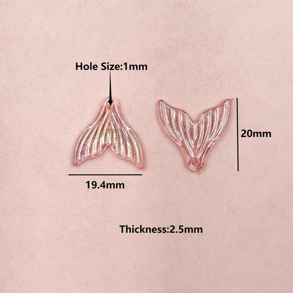 100 шт. 20*19,4 мм акриловые прозрачные акриловые бусины с рыбьим хвостом для девочек и женщин, ювелирные изделия «сделай сам», модные ювелирные аксессуары Brcelet