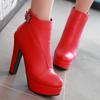 Women's Ankle Boots Autumn Spring 2025 High Heels Short Boot For Women Fashion Buckle Red Black Party Shoes Female Large Size