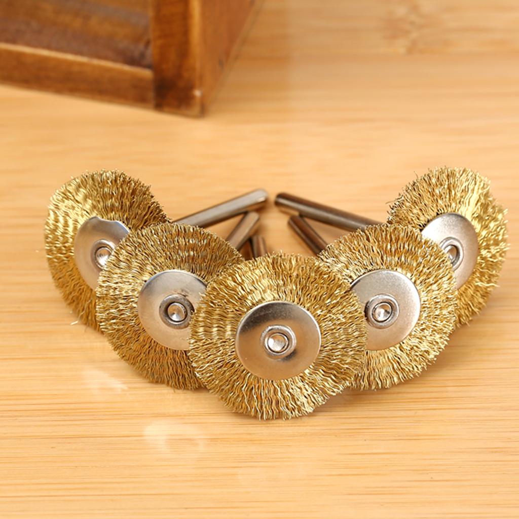 5 шт. 25 мм Щетки-крацовки из нержавеющей стали/медной проволоки для аксессуаров Dremel Полировальная щетка для мини-дрели, шлифмашинки, вращающихся инструментов