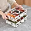 Современный пластиковый поднос для закусок с крышкой и ручками - Портативный контейнер для хранения еды на 2/4 отделения с прозрачной крышкой для путешествий