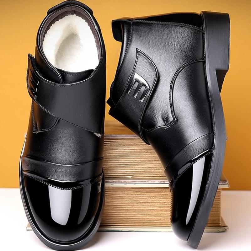 Зимние Кожаные Теплые Мужские Ботильоны Модный Бренд Коровья Кожа Мужские Челси Обувь 2025 Мужские Черные Зимние Ботинки Botas Moto Hombre