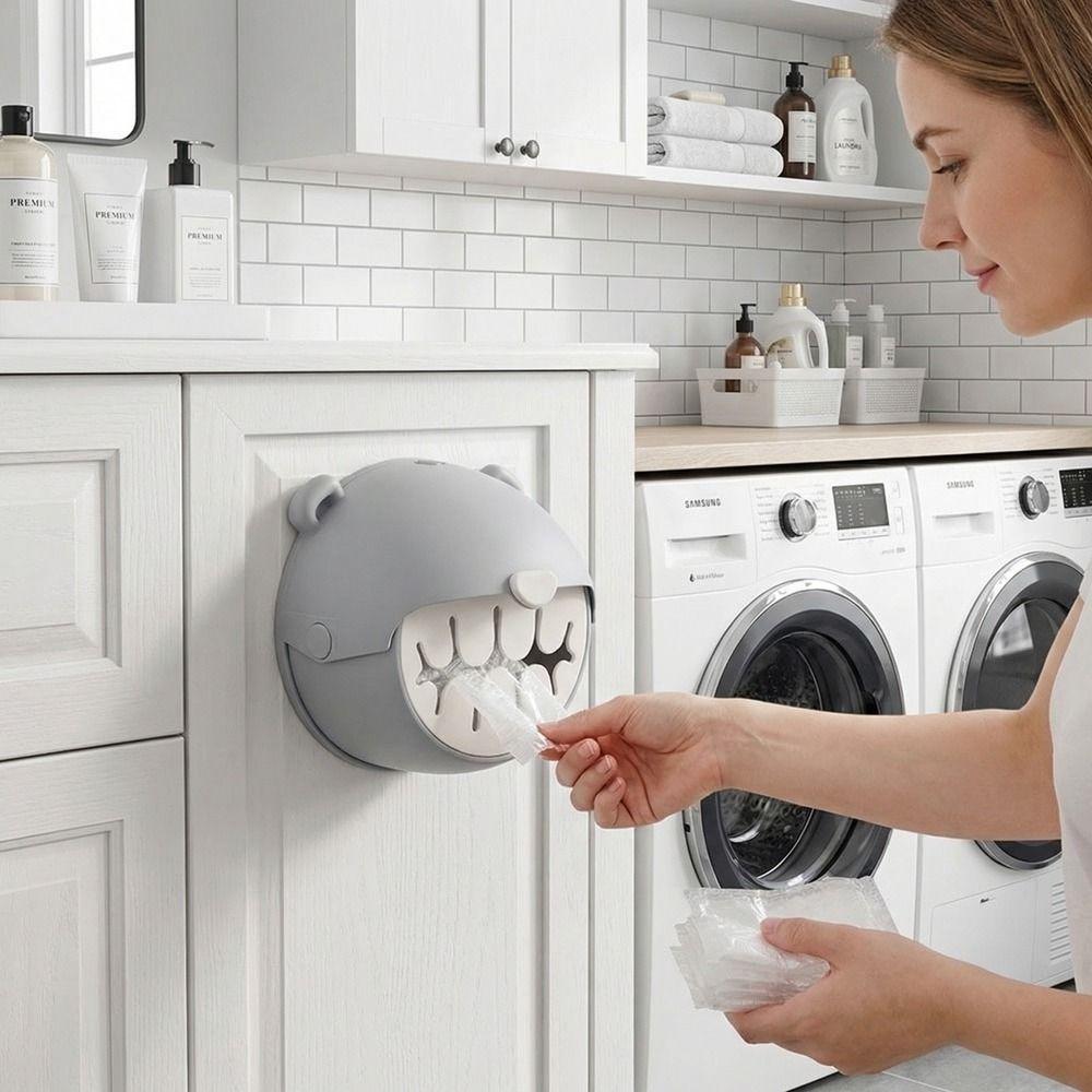 Wall Mounted Food Covers Storage Box Punch-Free Shower Cap Organizer Bathroom