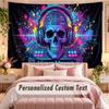 Music DJ (50) Theme Wall Tapestry Customized With Name Text Personalized Hanging Tapestry For Bedroom Living Room Decor