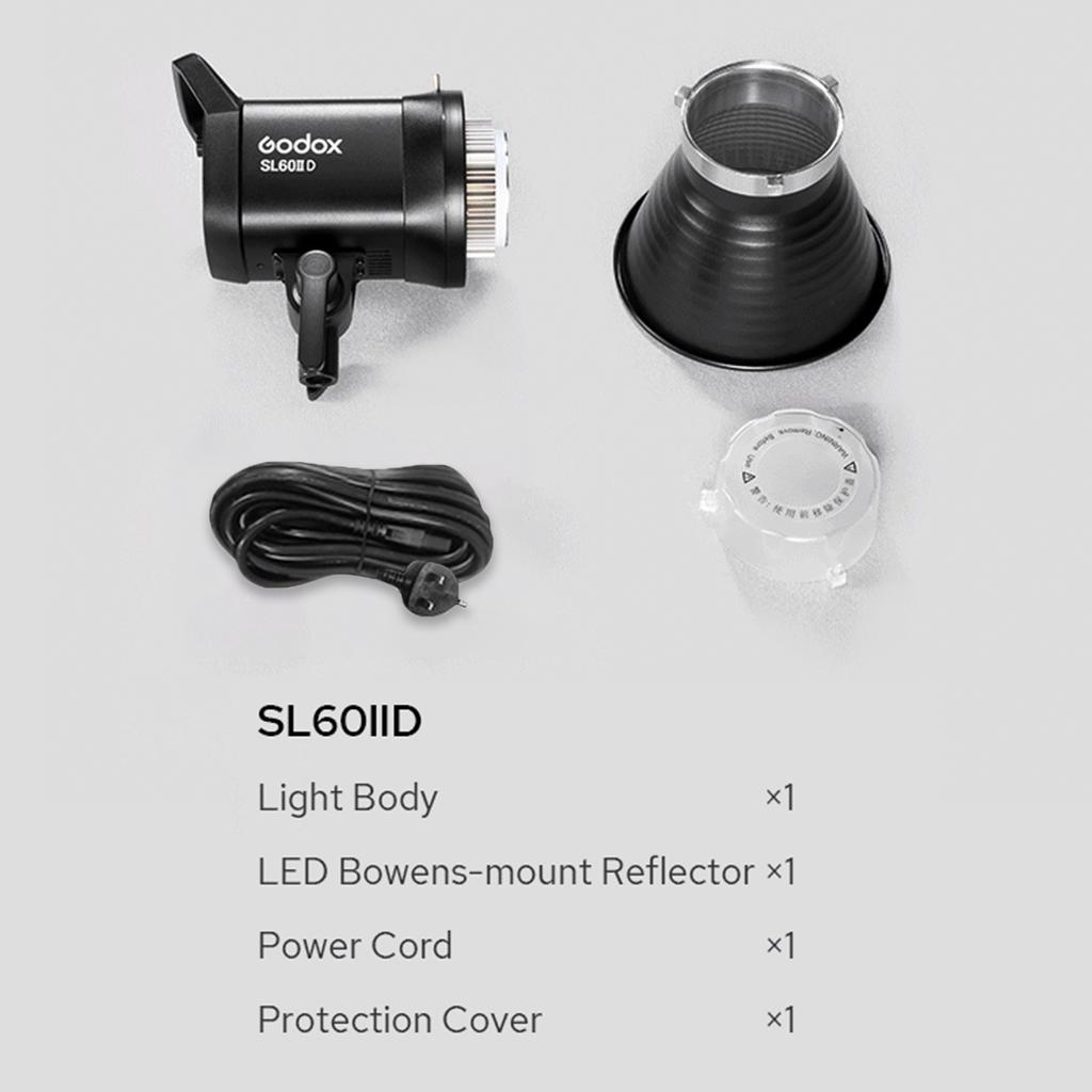 Godox SL60IID Портативный студийный светодиодный светильник для видеосъемки, 70 Вт, заполняющий свет для фотосъемки, 5600K+/-200K, встроенный 8 FX