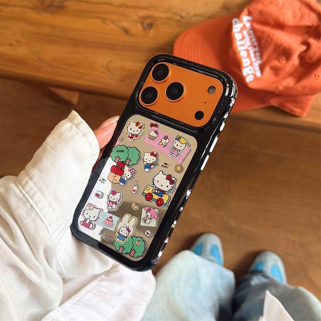 Зеркало бокового вида Милый кот Чехол для iPhone 14/13 Pro Max Защита от падения