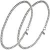 KJ Phiten [Limited Edition] Titanium Pair Anklets, Curb Chain, 4.4mm Width (Women's 27cm, Men's 27cm) Sports