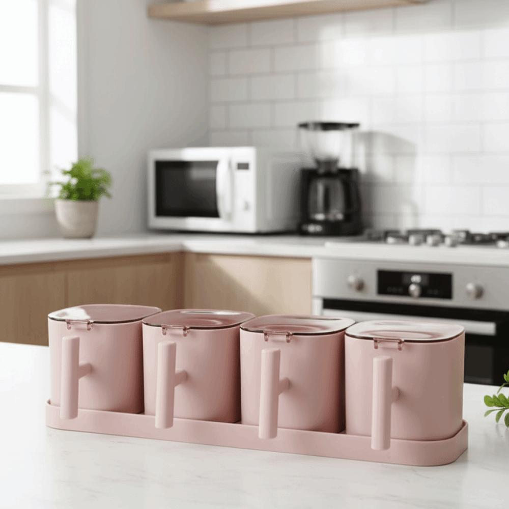 Airtight Spices Box Anti Slip Condiment Bottle Multi-functional Seasoning Organizer Kitchen