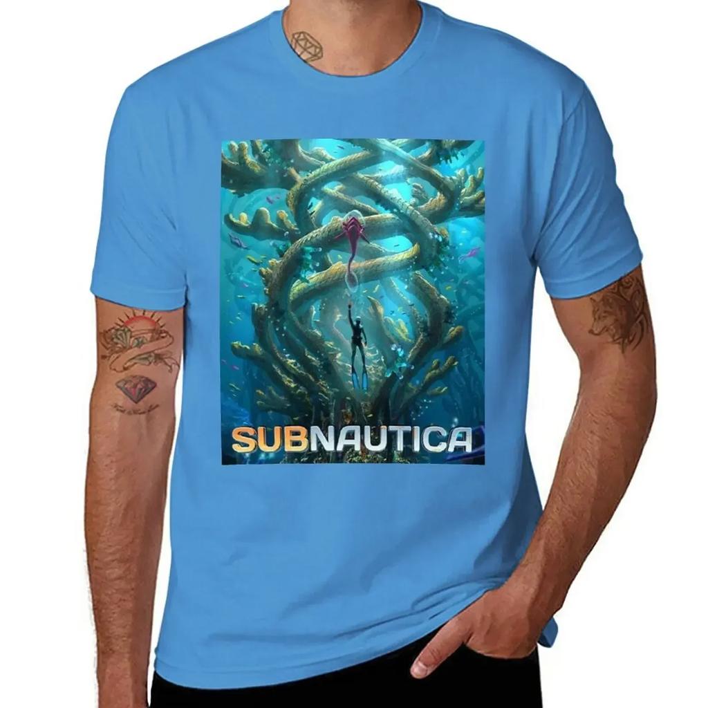 Subnautica Poster T-Shirt summer top plus sizes quick drying mens graphic t-shirts hip hop