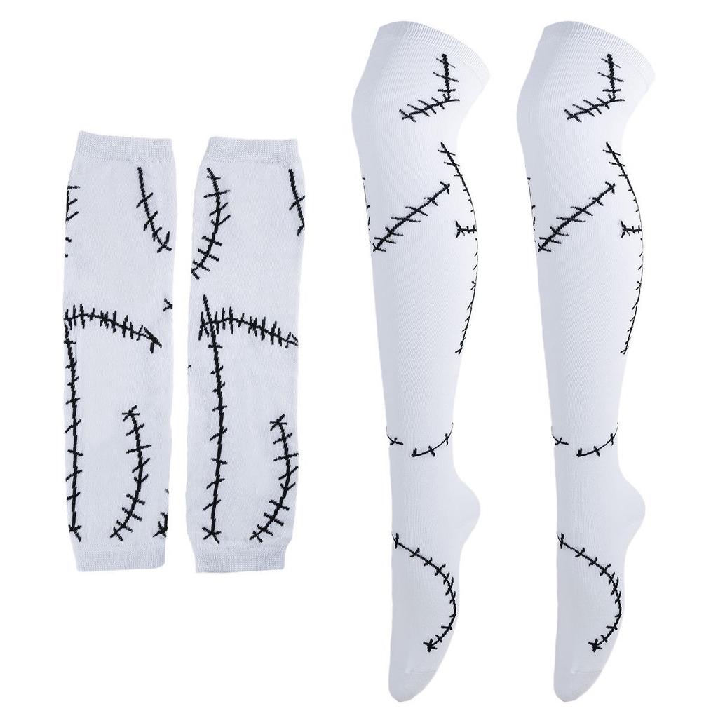 Набор аксессуаров для костюма Салли: Перчатки и носки для ролевой игры на Хэллоуин из «Кошмара перед Рождеством»