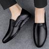 Men's Casual Shoes Brands Fashion Anti-slip Wearable Comfortable Leather  Soft Bottom Business Versatile Leather Slip-on Shoes