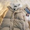 American New Trend Hooded Coat Cotton-padded Clothes Y2K Street Retro Zipper Hooded Down Jacket Parkas Winter Thick Coat