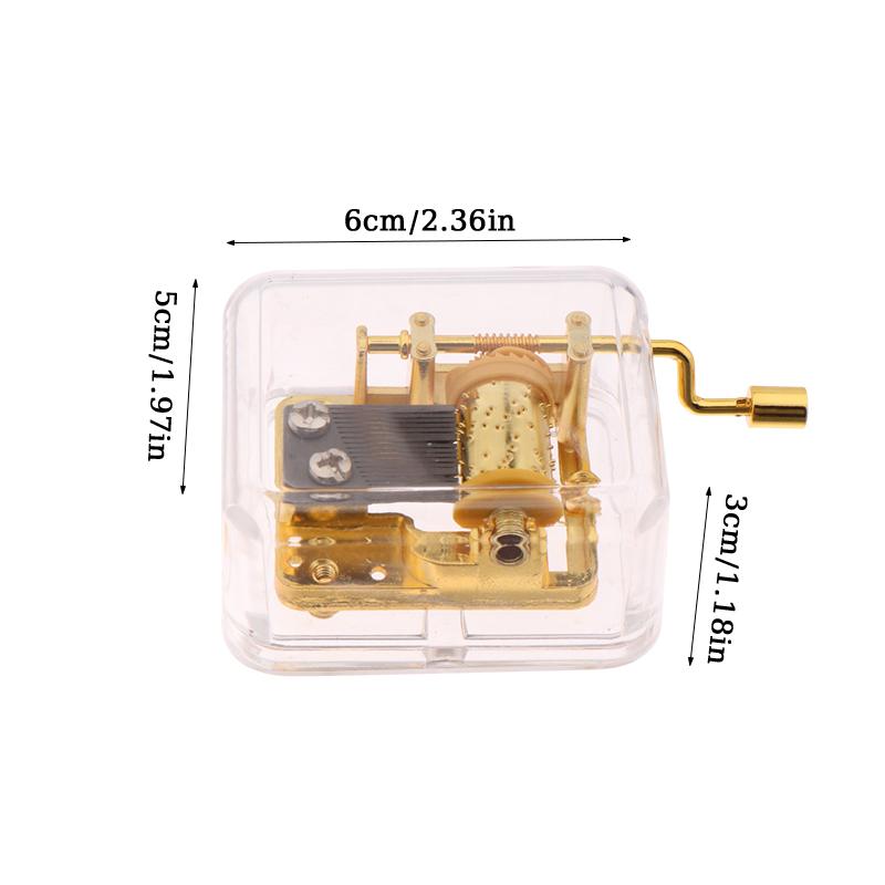 Креативный ручной музыкальный футляр, мини-акриловый прозрачный металлический механизм, октавная коробка, украшение для дома и автомобиля, подарки на день рождения для пары