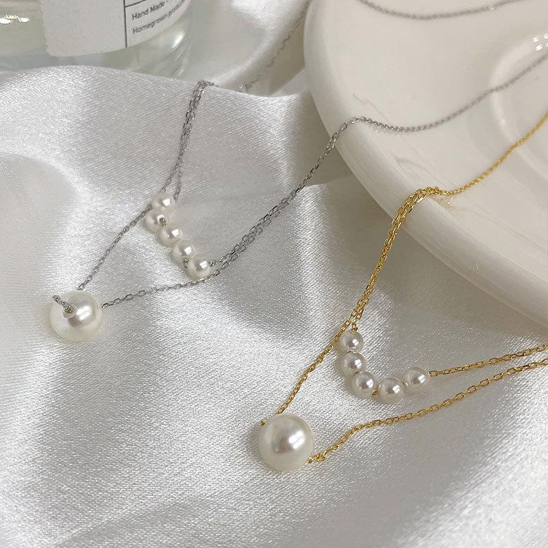 Двухслойное ожерелье из жемчуга в стиле французского ретро, легкая роскошь, нишевый дизайн, темперамент, нежный стиль