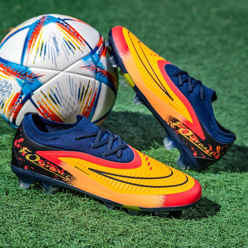 Super Star Fashion Mens Soccer Sneakers Unisex Professional Football Training Shoes Men Long Spikes Futsal Cleats chuteira campo