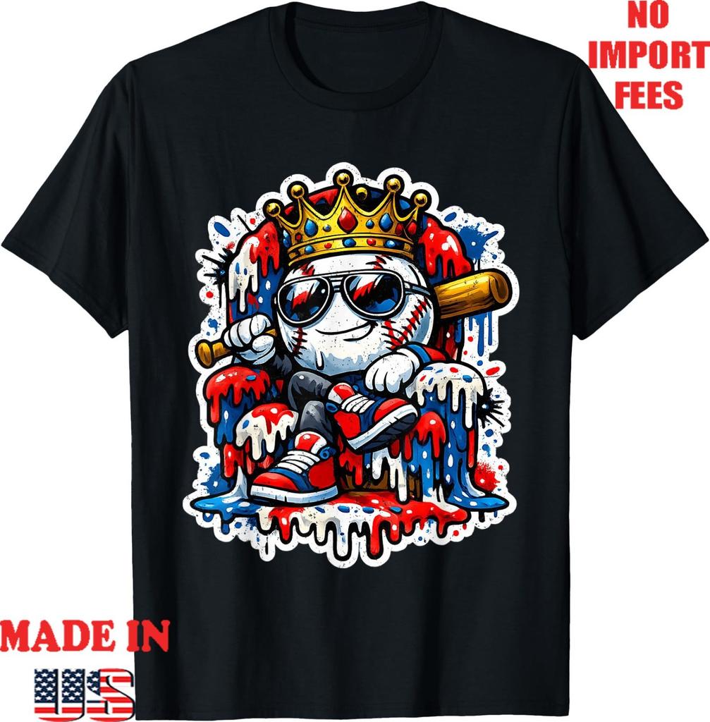 Cute Baseball Style Apparel for Youth Kids Birthday Drip T-Shirt,Adult Kid Tees