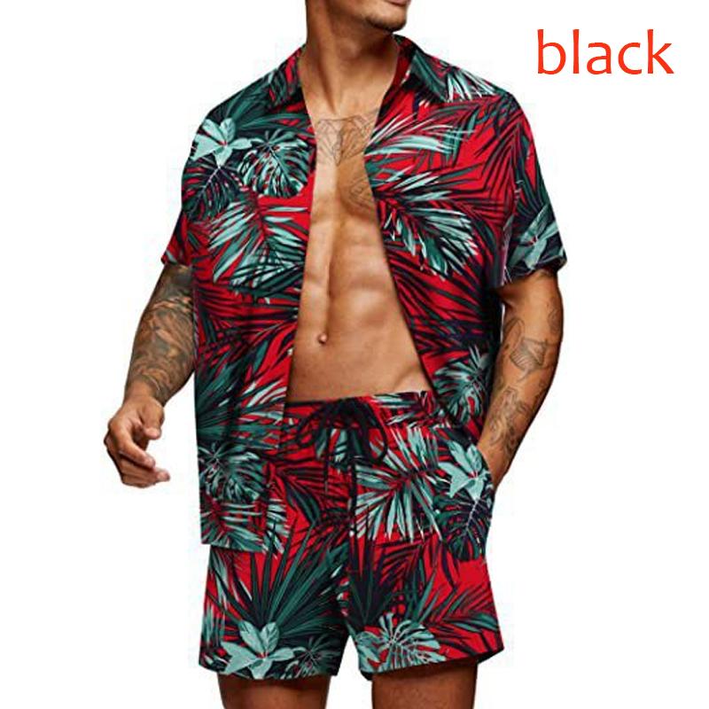 Новая летняя свободная модная пляжная рубашка в гавайском стиле, мужская молодежная повседневная рубашка с цветочным принтом, костюм-рубашка