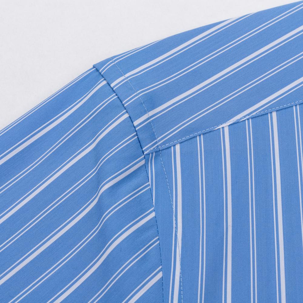 Men's Modal Striped Tuxedo Dress Shirt with Windsor Collar & French Cuff Includes Cufflinks, Elegant Professional Formal Wear