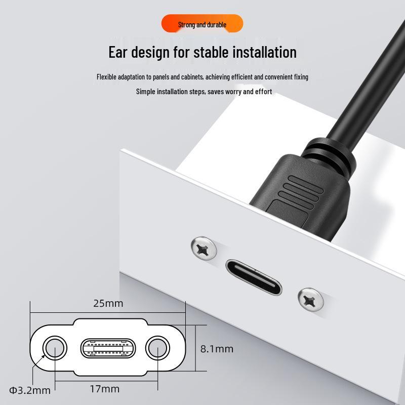 Кабель-удлинитель KeBaolong Type-C 5P Папа и Мама USB-хаб с ушками и перегородкой