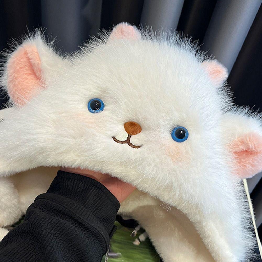 Ветрозащитная шапка-грелка для ушей из овечьей шерсти, шапка для защиты ушей от холода, милая зимняя плюшевая шапка на каждый день