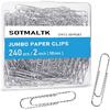 Paper Clips, 240pcs Medium Size Colored, PaperClips Assorted Colors, Paper Clips for Paperwork Office School and Personal Use