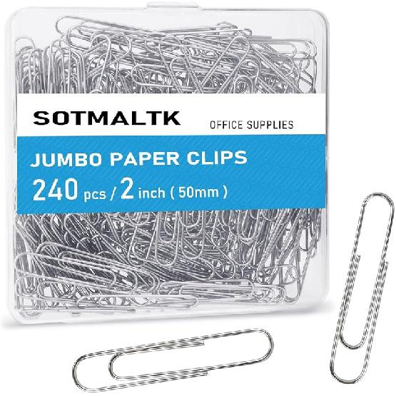 Paper Clips, 240pcs Medium Size Colored, PaperClips Assorted Colors, Paper Clips for Paperwork Office School and Personal Use