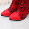 Женские короткие сапоги на высоком каблуке, сексуальный узор под змеиную кожу, осень и зима, новые короткие сапоги большого размера на тонком остром каблуке