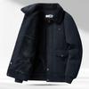 Men's Winter Air Force Pilot Jacket with Velvet, Thick Pure Cotton, Loose Fit, Lapel Design for Middle-aged