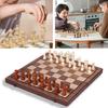 1 Set Magnetic Chess Game with Foldable Chessboard Portable Travel Wooden International Chess Kids Adults 2 Players Educational Chess Board Game