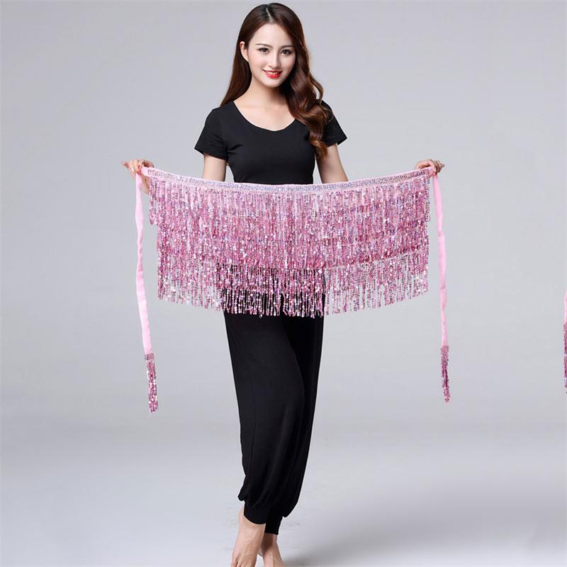 Юбка для танцев на бедрах Юбка с бахромой и пайетками Шарф на бедрах для танцев Юбка для женщин