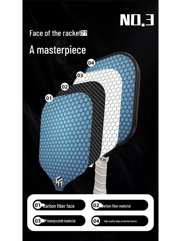HTPICK Carbon Fiber T300 Pickleball Paddle Set for Adults & Kids - Pro Competition Level.