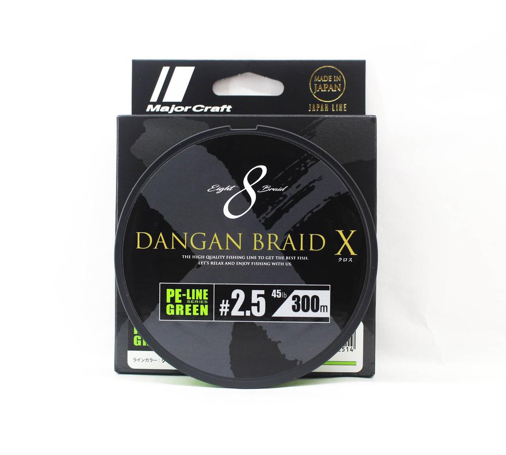 Major Craft Шнур Dangan Braid X Line X8 300м P.E 2.5 Зеленый DBX8-300/2.5GR (2514)