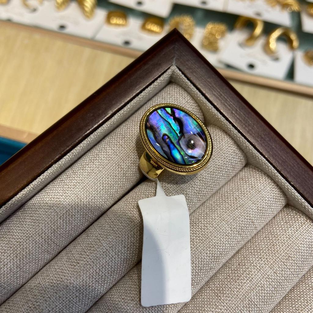 Кольцо из ракушки 24K Symphony Abalone, старинный дизайн Seiko S925 Advanced Sense, открытая партия колец