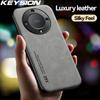 KEYSION Luxury Leather Case for HONOR X9A 5G X9 5G Soft Silicone Shockproof Phone Back Cover for Huawei Honor Magic 5 4 Lite 5G