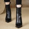 Сексуальные ботильоны на высоком каблуке с острым носком Женская обувь Дизайнерские 2025 Зимние Элегантные ботинки челси Вечернее платье Женские туфли