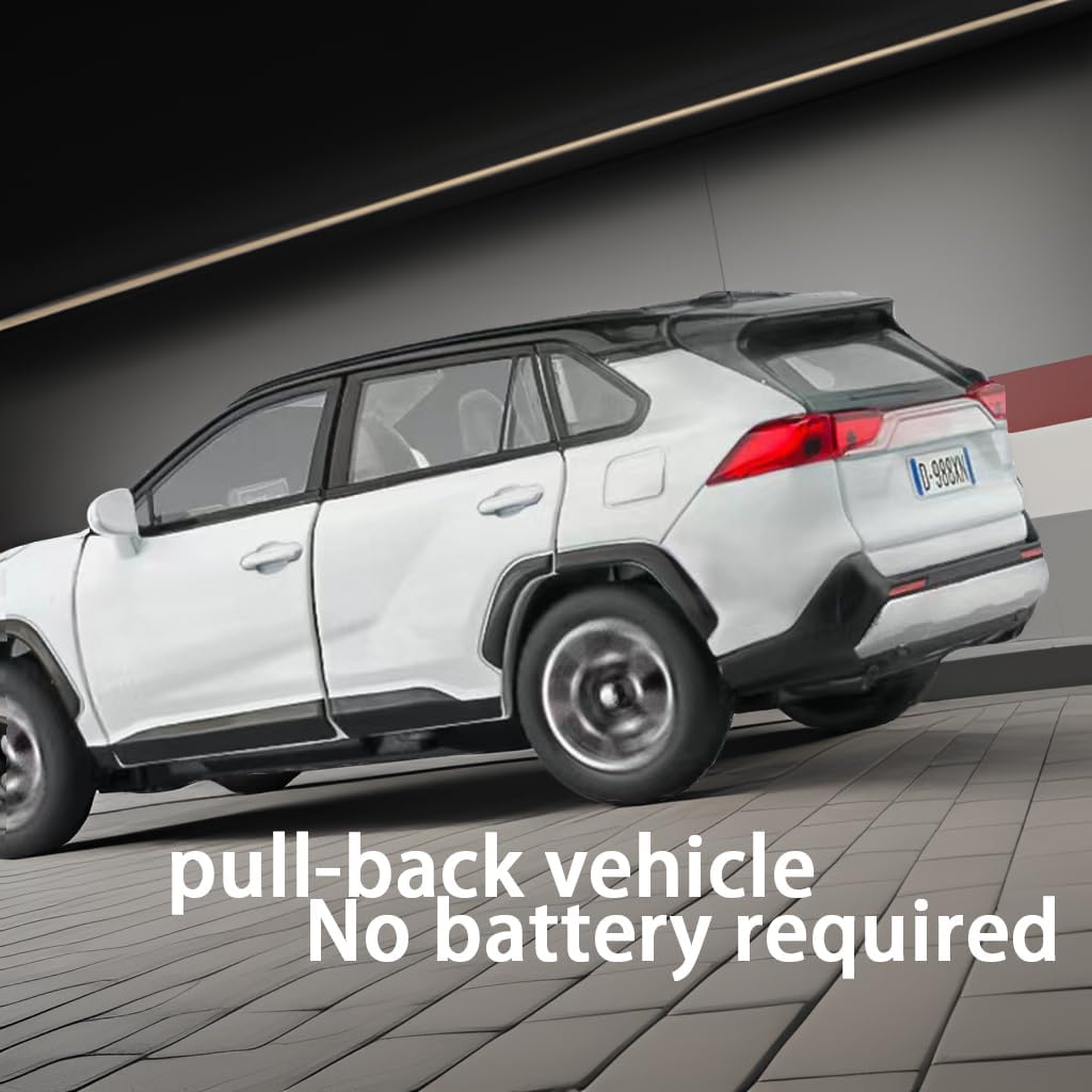 1/32 модель автомобиля Toyota RAV4, игрушечная машинка из сплава, литая под давлением Коллекционная модель со светом и звуком, игрушечный автомобиль для мальчиков, детский подарочный автомобиль