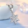 Sterling Silver Snowflake Zircon Necklace - Korean Fashion Christmas Gift