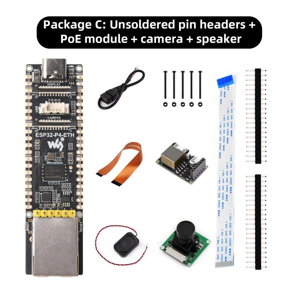 Мультимедийная плата разработки ESP32-P4-ETH ESP32-P4 Высокопроизводительная плата разработки с портом Ethernet 100 Мбит/с для камеры/DSI/RJ45