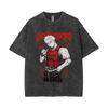 Washed Vintage Anime Dorohedoro Ebisu Noi Nikaido Kaiman Graphic T Shirt Men Casual Cotton Tshirt Male Gothic Horror Streetwear